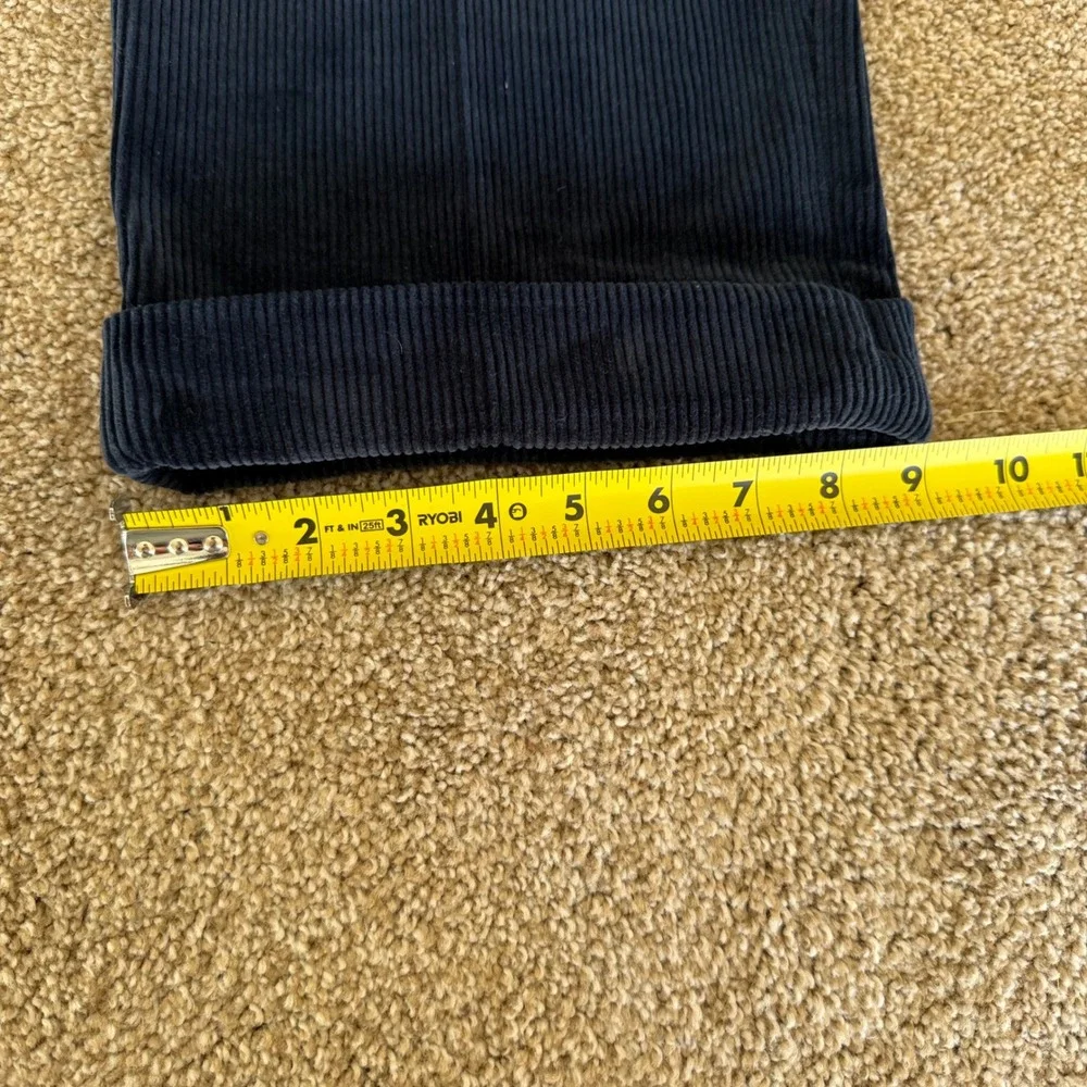 Polo Ralph Lauren Corduroy Pants Mens 40x30 Navy Blue Pleated Cuffed Trousers